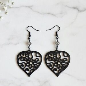 Heart With Flowers Earrings